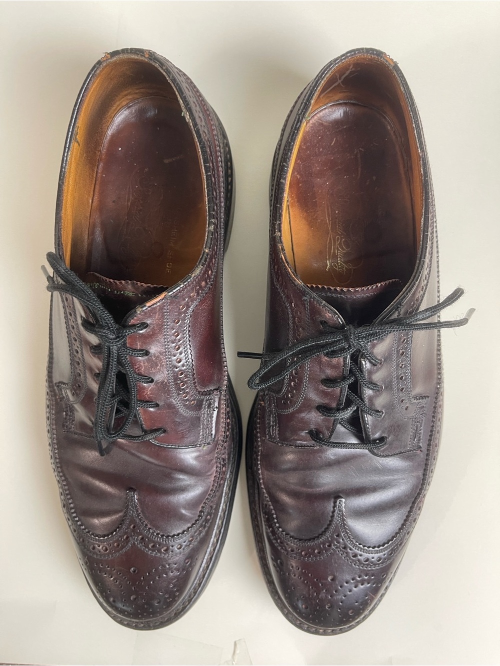 Florsheim Imperial Cordovan Longwing Oxfords V Cleat 93605 Mens 10 D - Picture 2 of 16